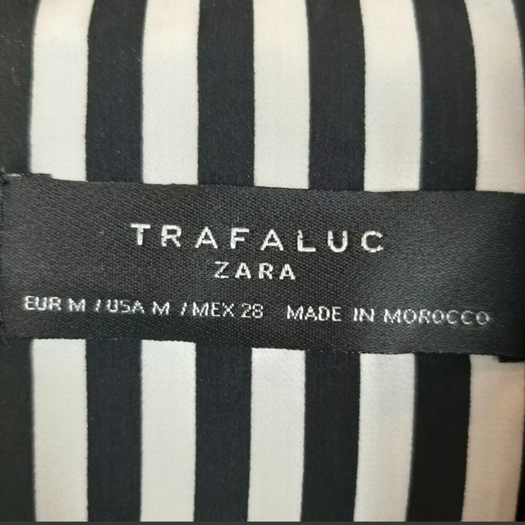 Zara Trafaluc Stripe Moto Zipper Jacket Medium - Picture 7 of 9